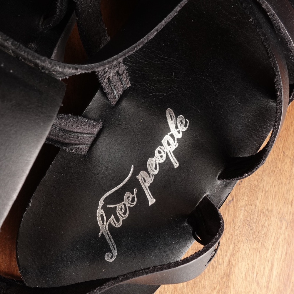 Free People Sandals WMS SZ EU 38.5 US 8 BLK Vacation Day Wrap Boho Resort Shoes - Picture 10 of 15